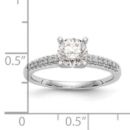 10K White Gold Diamond Peg Set Semi Mount Engagement Ring