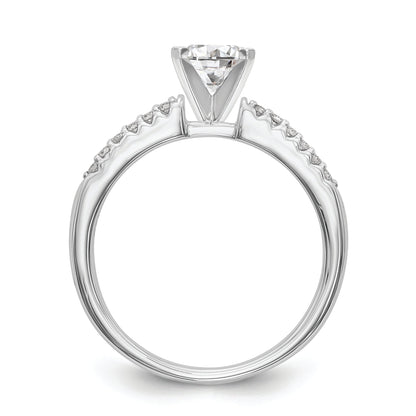 10K White Gold Peg Set 1/8 Carat Diamond Semi Mount Engagement Ring
