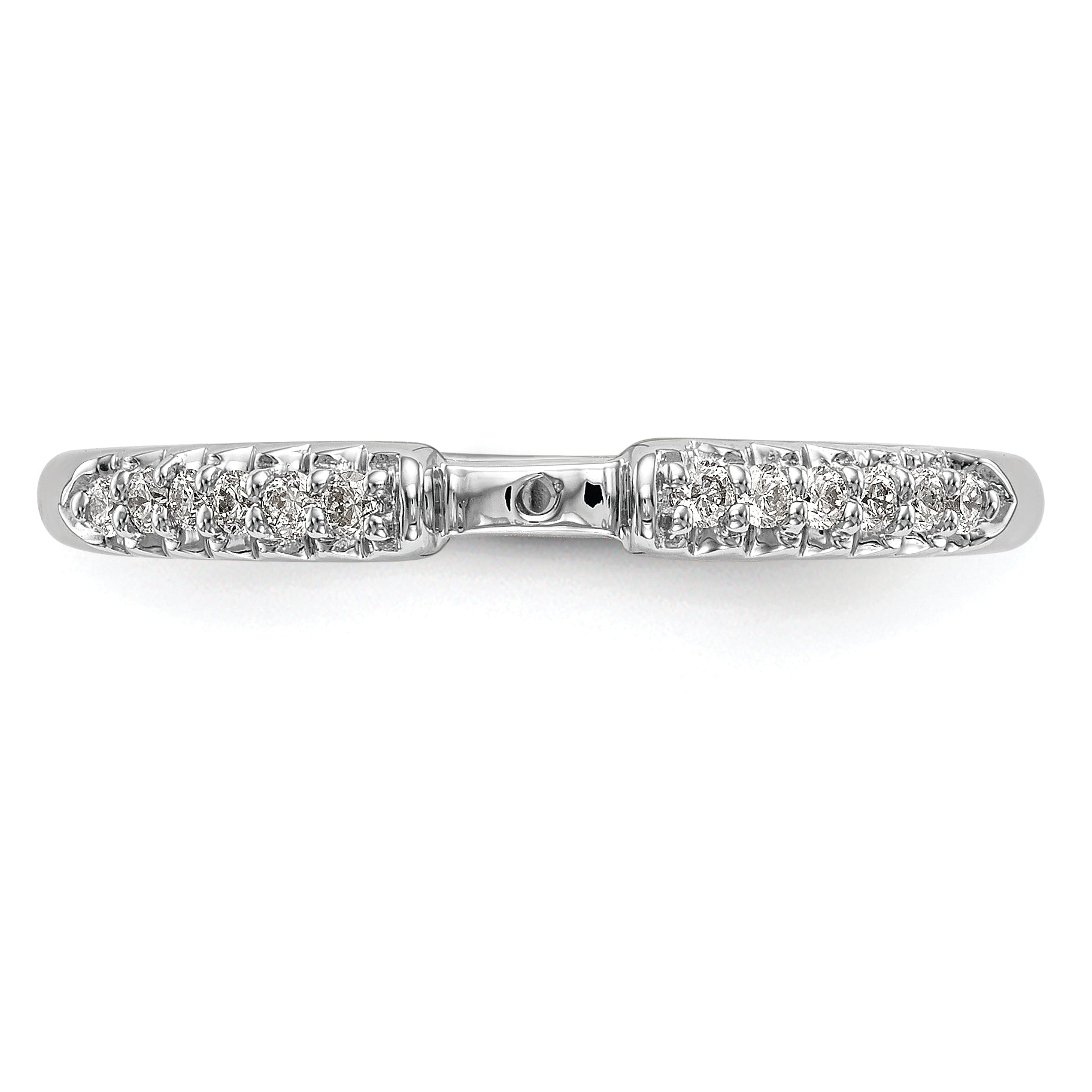 10K White Gold Peg Set 1/8 Carat Diamond Semi Mount Engagement Ring