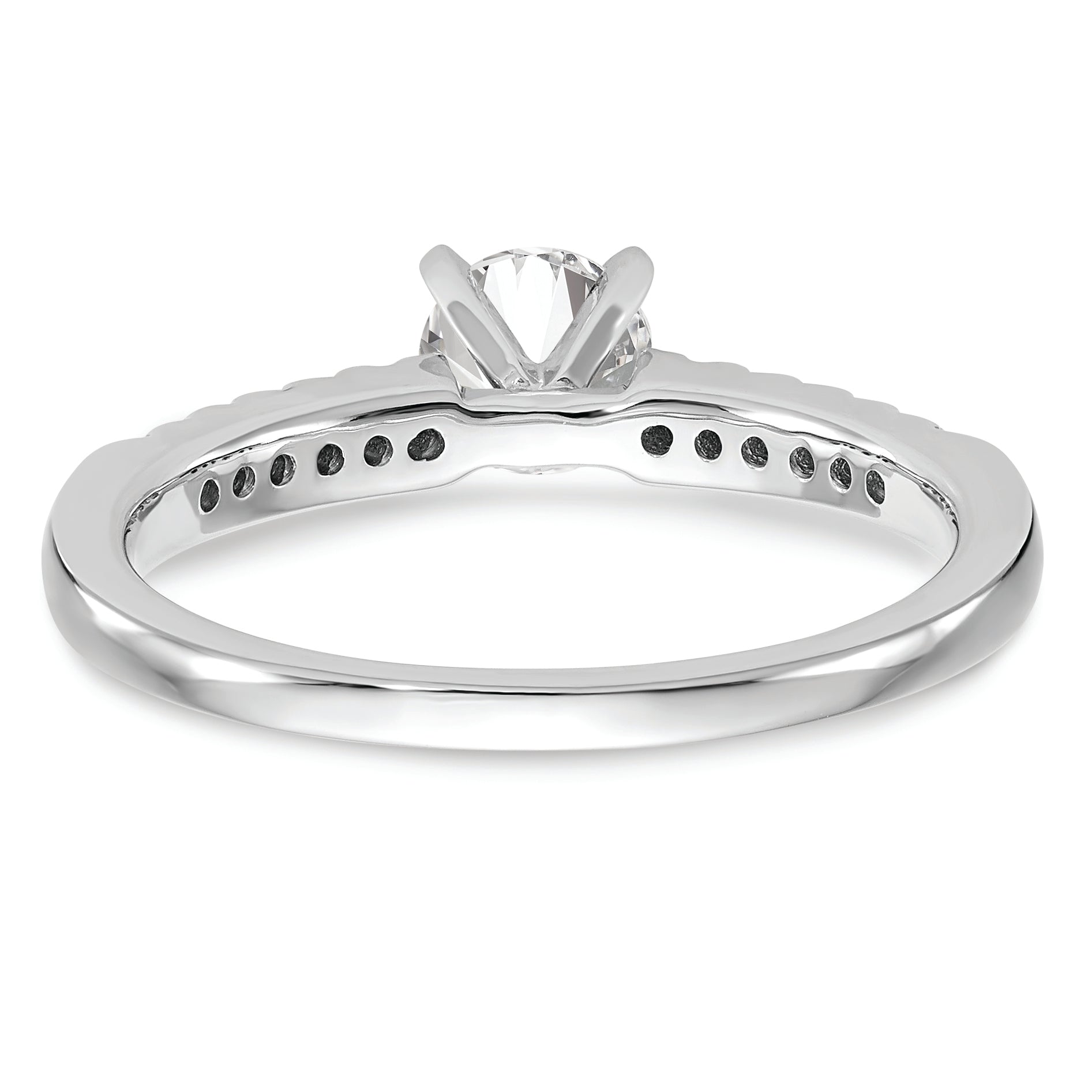 10K White Gold Peg Set 1/8 Carat Diamond Semi Mount Engagement Ring