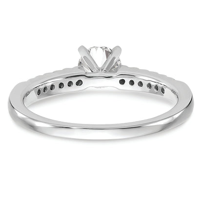 10K White Gold Peg Set 1/8 Carat Diamond Semi Mount Engagement Ring