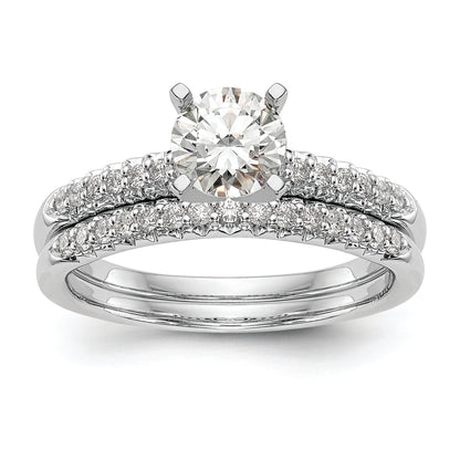10K White Gold Peg Set 1/8 Carat Diamond Semi Mount Engagement Ring