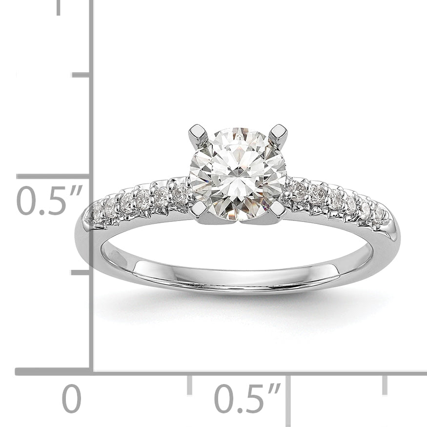 10K White Gold Peg Set 1/8 Carat Diamond Semi Mount Engagement Ring