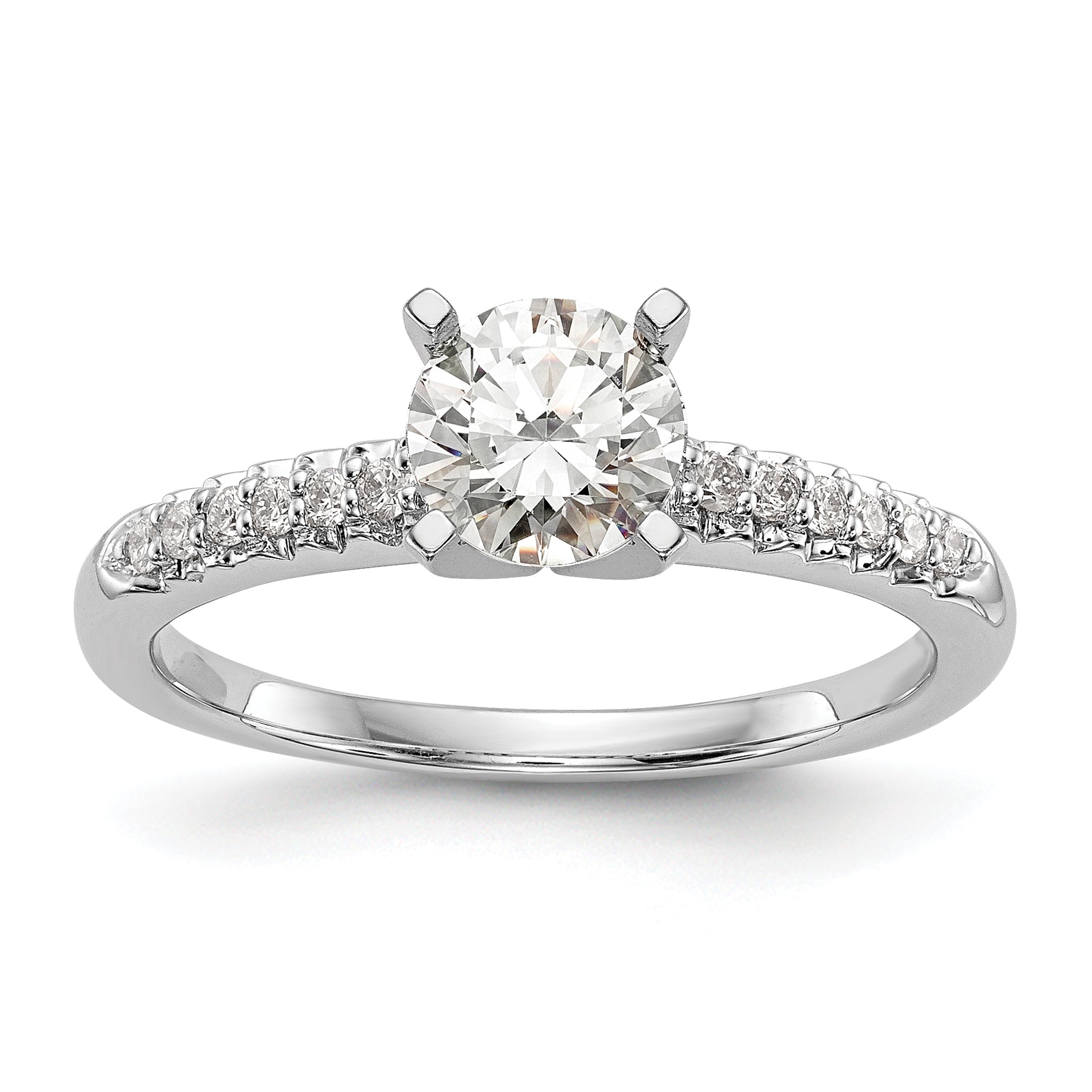 14K White Gold Lab Grown Diamond VS/SI+ G+ Peg Semi-mount Engagement Ring