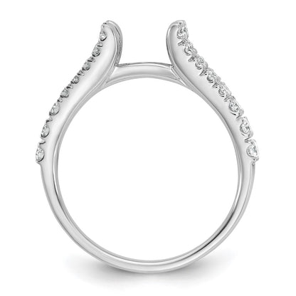 14K White Gold Peg Set 1/2 Carat Diamond Semi Mount Engagement Ring