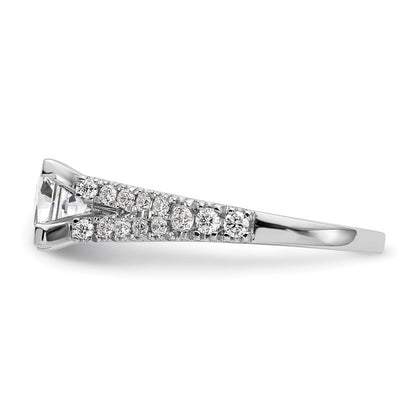 14K White Gold Peg Set 1/2 Carat Diamond Semi Mount Engagement Ring