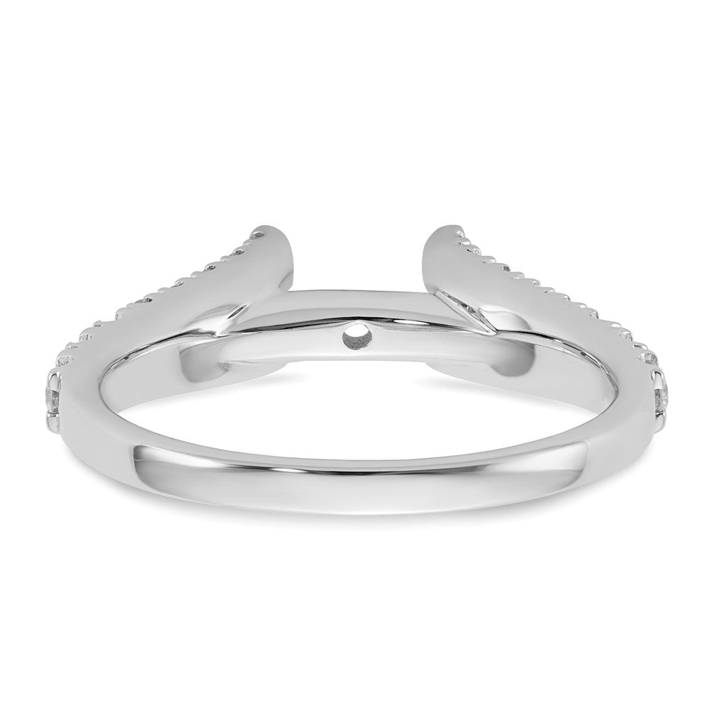 0.51ct. CZ Solid Real 14K White Gold Peg Set Engagement Ring