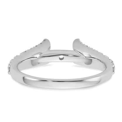 14K White Gold Peg Set 1/2 Carat Diamond Semi Mount Engagement Ring