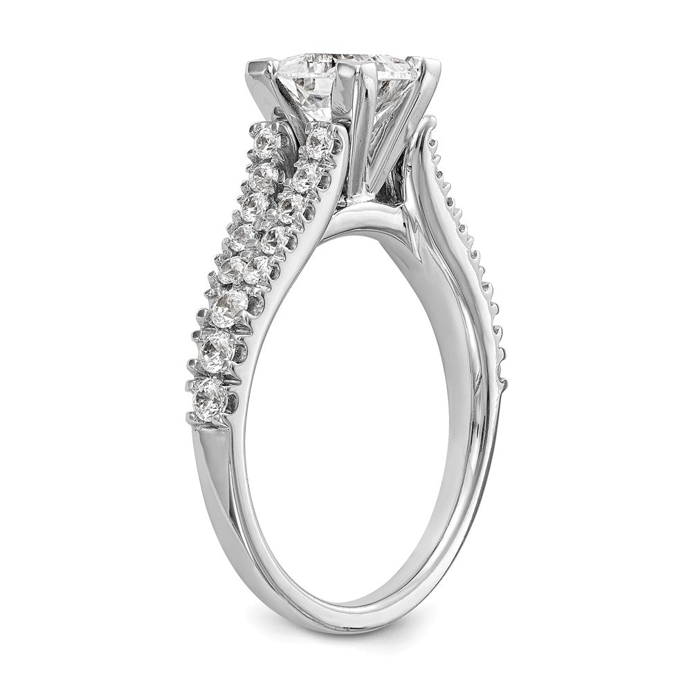 14K White Gold Peg Set 1/2 Carat Diamond Semi Mount Engagement Ring