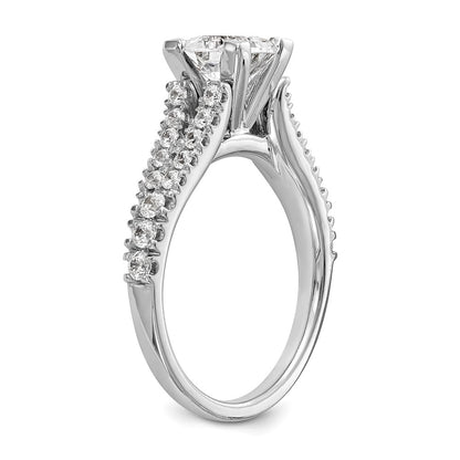 14K White Gold Peg Set 1/2 Carat Diamond Semi Mount Engagement Ring