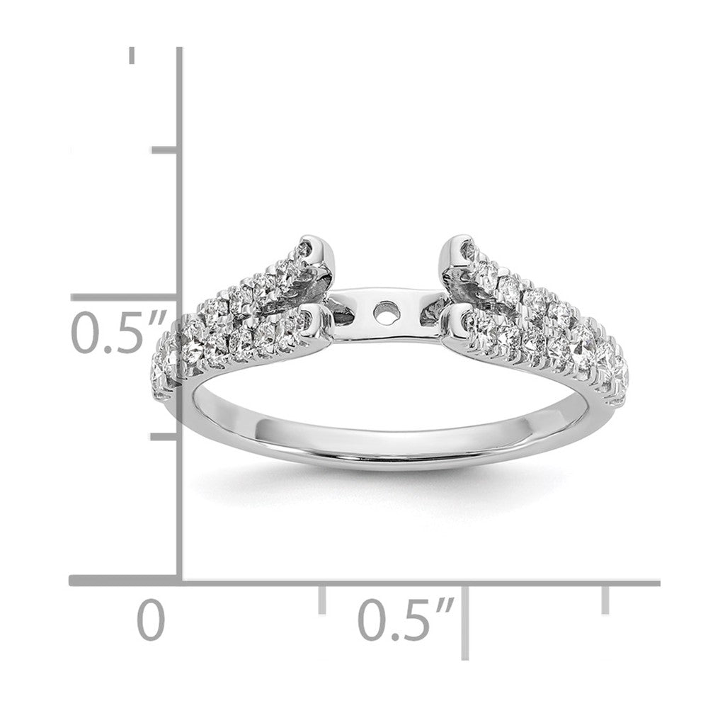 14K White Gold Peg Set 1/2 Carat Diamond Semi Mount Engagement Ring