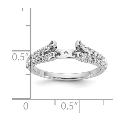 14K White Gold Peg Set 1/2 Carat Diamond Semi Mount Engagement Ring