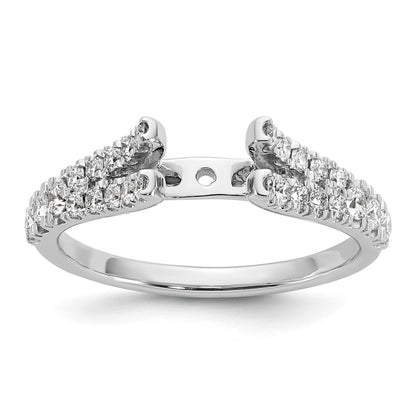 0.51ct. CZ Solid Real 14K White Gold Peg Set Engagement Ring