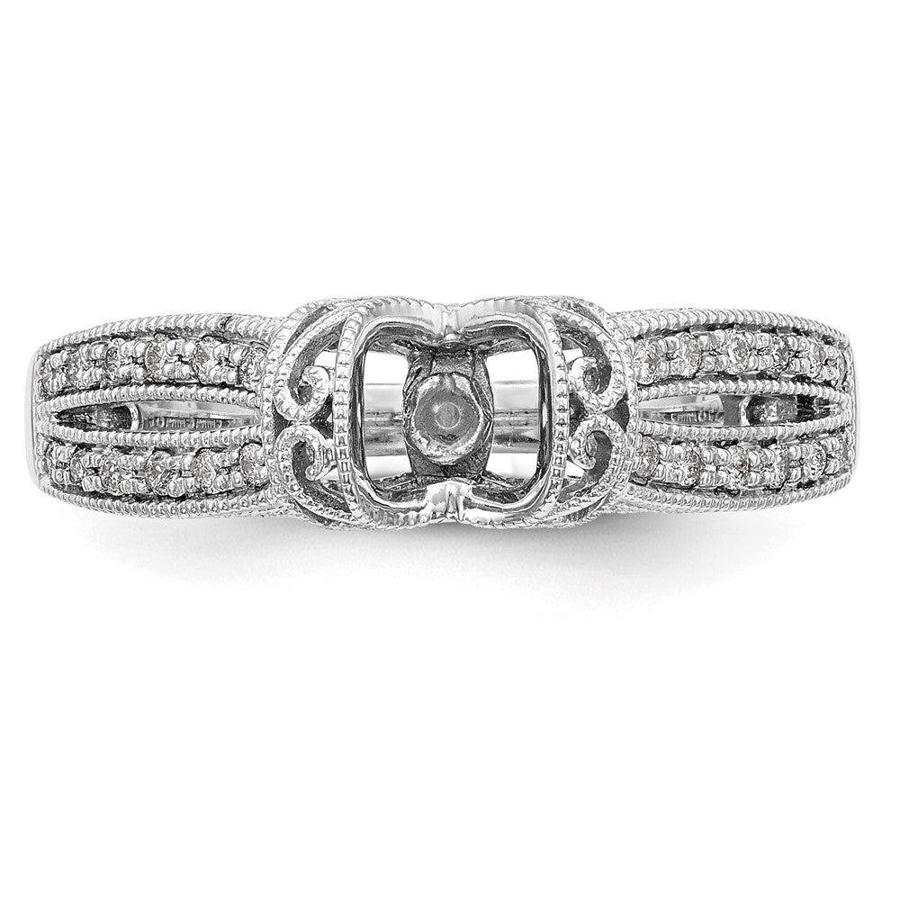 0.17ct. CZ Solid Real 14K White Gold Peg Set Engagement Ring