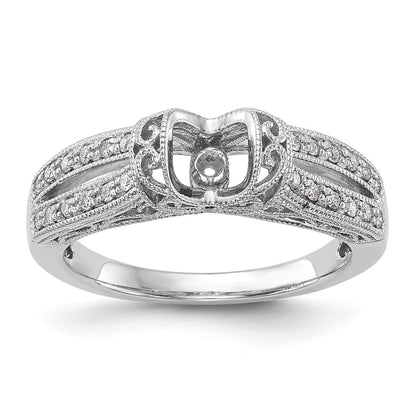 0.17ct. CZ Solid Real 14K White Gold Peg Set Engagement Ring