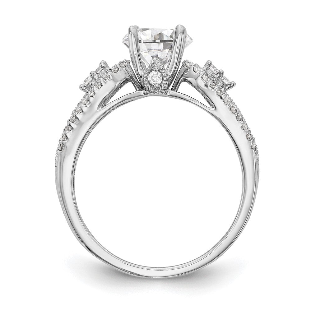 14K White Gold Peg Set 1/4 Carat Diamond Semi Mount Engagement Ring