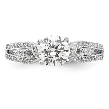 14K White Gold Peg Set 1/4 Carat Diamond Semi Mount Engagement Ring