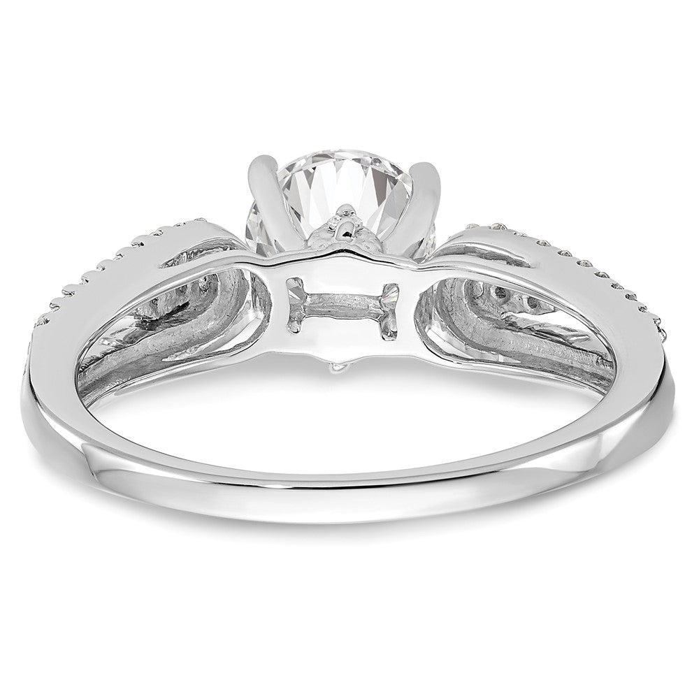 14K White Gold Peg Set 1/4 Carat Diamond Semi Mount Engagement Ring