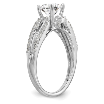 14K White Gold Peg Set 1/4 Carat Diamond Semi Mount Engagement Ring