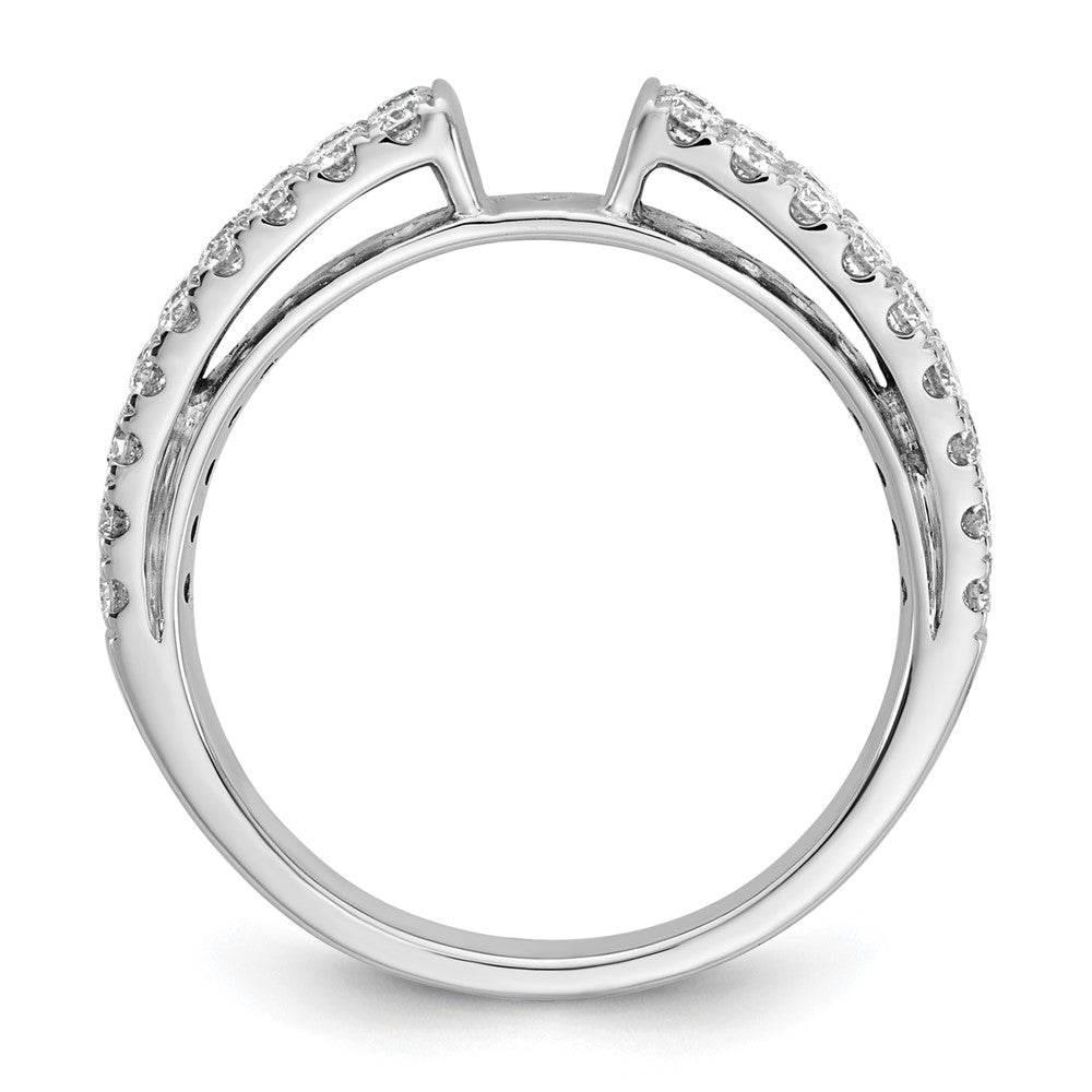 14K White Gold 2 Row Peg Set 3/4 Carat Diamond Semi Mount Engagement Ring