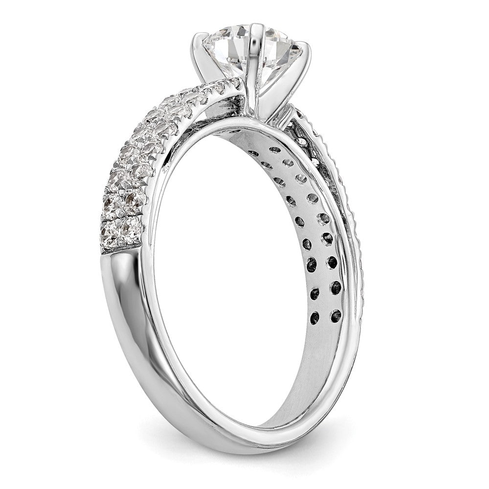 14K White Gold 2 Row Peg Set 3/4 Carat Diamond Semi Mount Engagement Ring