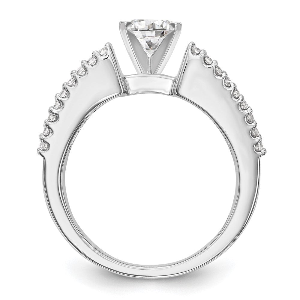 1.33ct. CZ Solid Real 14K White Gold Peg Set Engagement Ring