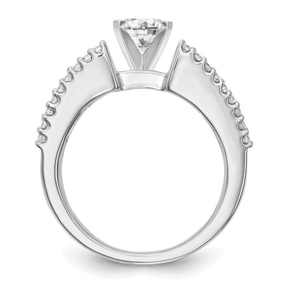 1.33ct. CZ Solid Real 14K White Gold Peg Set Engagement Ring