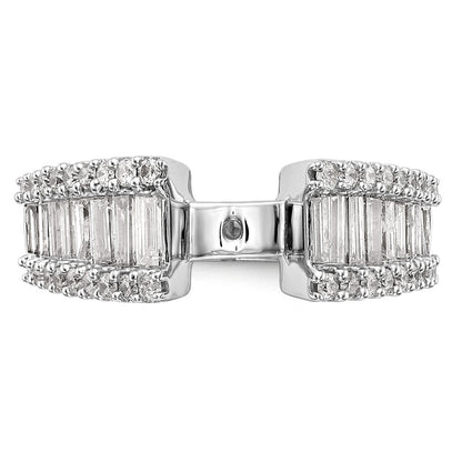 1.33ct. CZ Solid Real 14K White Gold Peg Set Engagement Ring