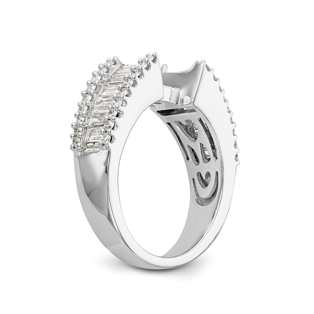 1.33ct. CZ Solid Real 14K White Gold Peg Set Engagement Ring