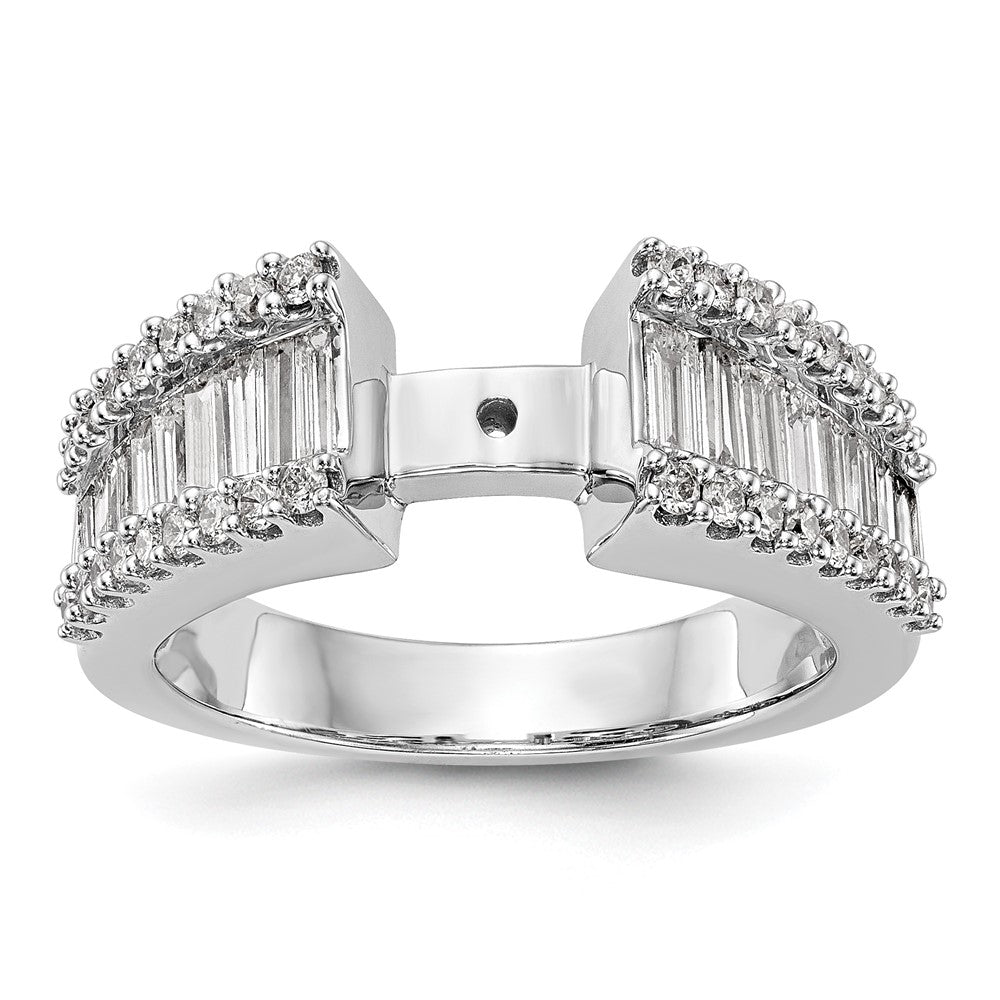 1.33ct. CZ Solid Real 14K White Gold Peg Set Engagement Ring