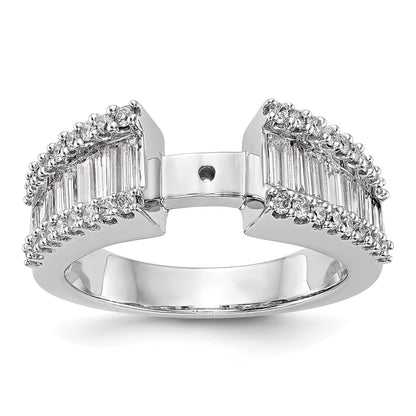 1.33ct. CZ Solid Real 14K White Gold Peg Set Engagement Ring