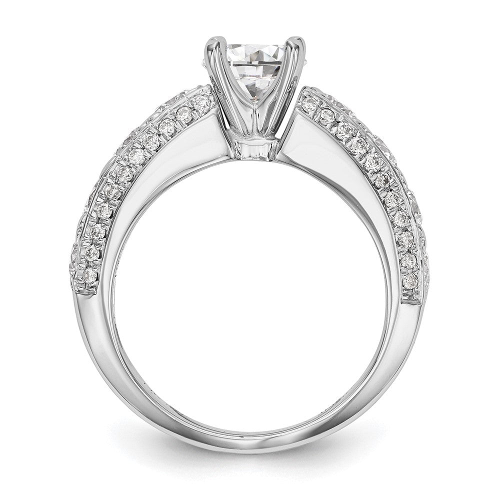 1.50ct. CZ Solid Real 14K White Gold Peg Set Engagement Ring