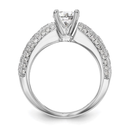 1.50ct. CZ Solid Real 14K White Gold Peg Set Engagement Ring