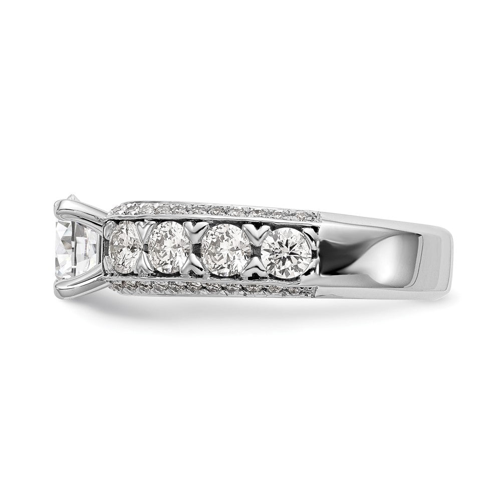 1.50ct. CZ Solid Real 14K White Gold Peg Set Engagement Ring