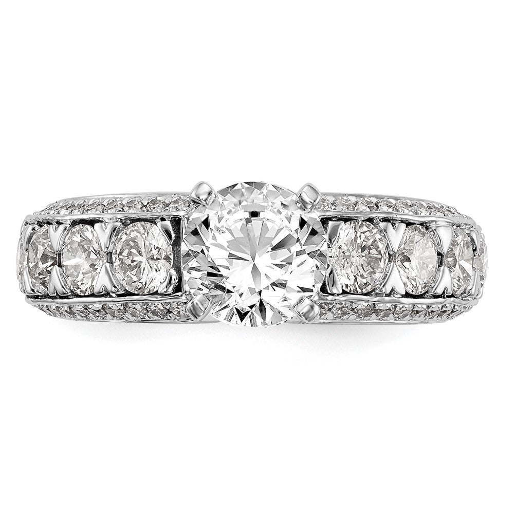 1.50ct. CZ Solid Real 14K White Gold Peg Set Engagement Ring