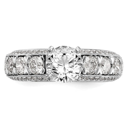 1.50ct. CZ Solid Real 14K White Gold Peg Set Engagement Ring