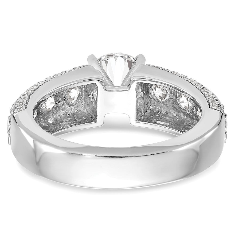 1.50ct. CZ Solid Real 14K White Gold Peg Set Engagement Ring