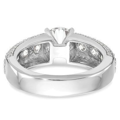 1.50ct. CZ Solid Real 14K White Gold Peg Set Engagement Ring