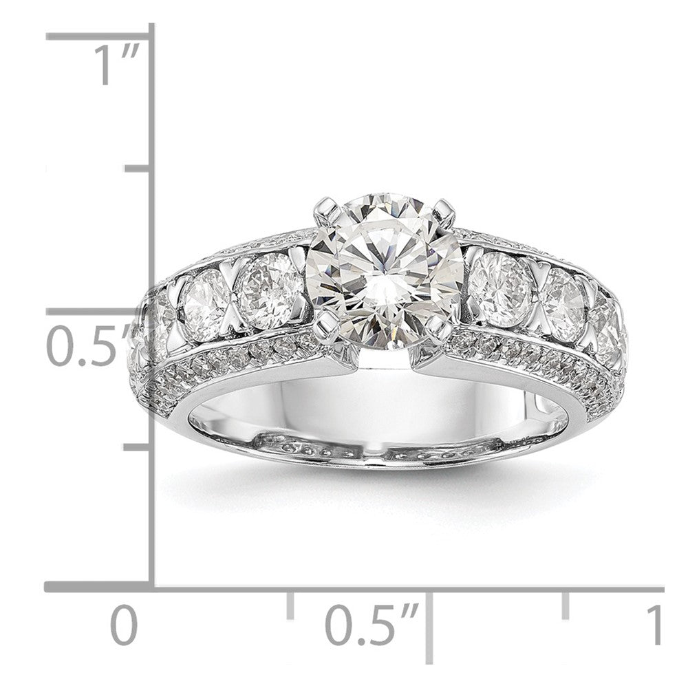 1.50ct. CZ Solid Real 14K White Gold Peg Set Engagement Ring