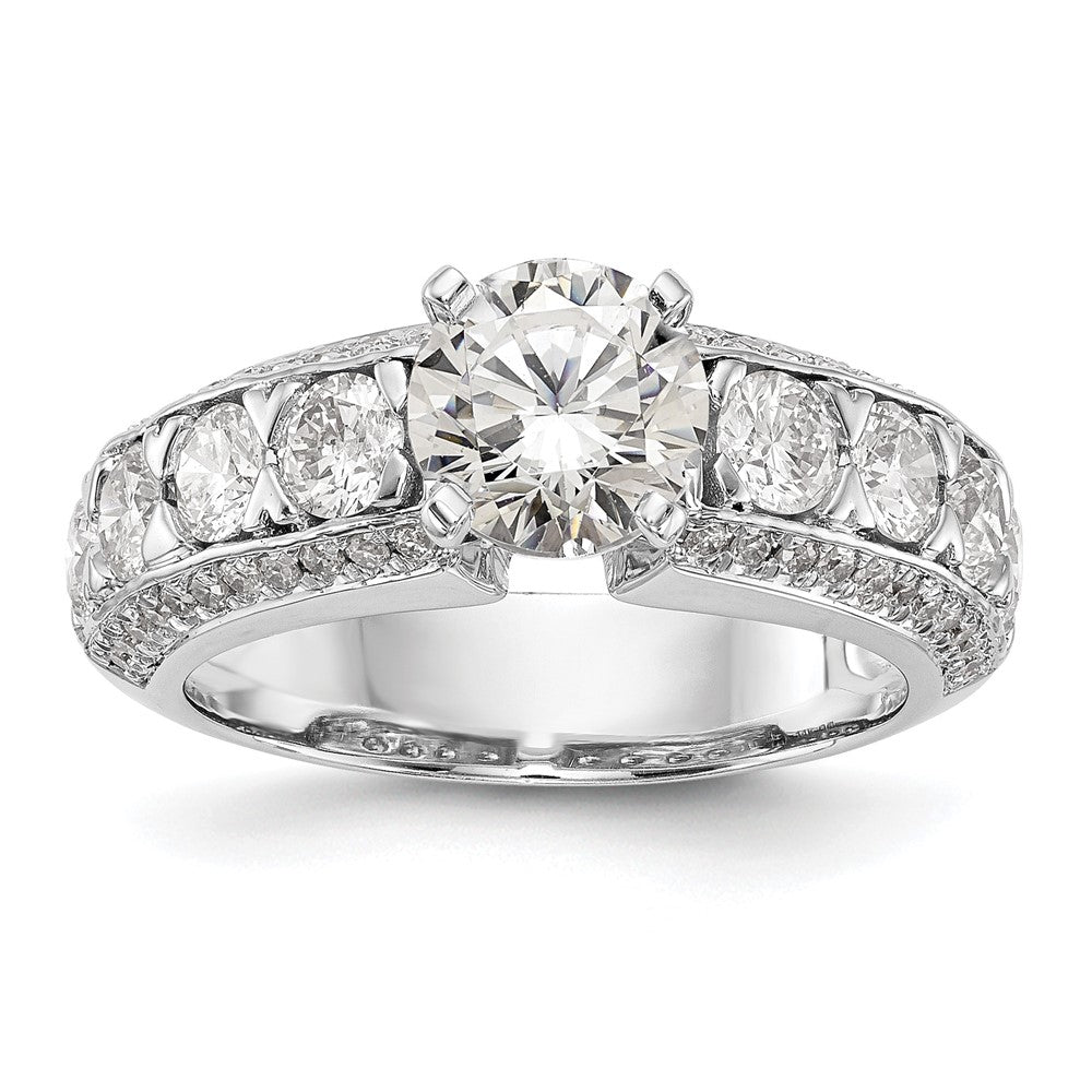 1.50ct. CZ Solid Real 14K White Gold Peg Set Engagement Ring