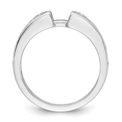 14K White Gold Leaf Design Peg Set 1/20 Carat Diamond Semi Mount Engagement Ring