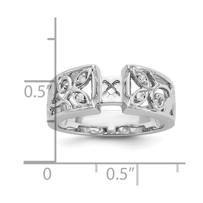 0.05ct. CZ Solid Real 14K White Gold Peg Set Engagement Ring