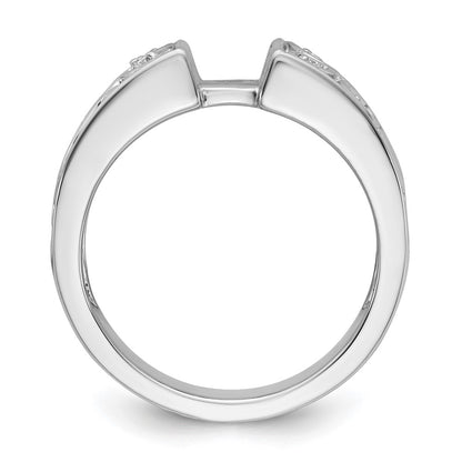 0.06ct. CZ Solid Real 14K White Gold Peg Set Engagement Ring