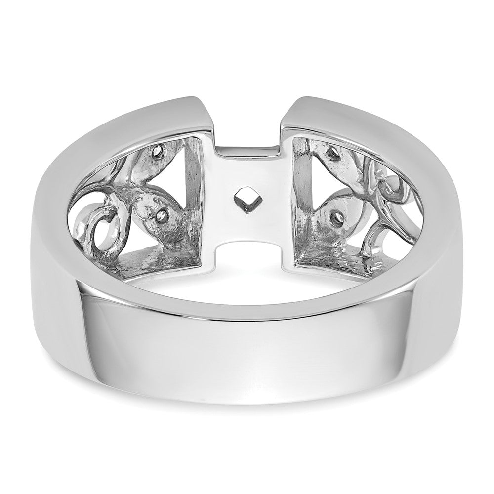 0.06ct. CZ Solid Real 14K White Gold Peg Set Engagement Ring