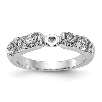 14K White Gold Peg Set 1/15 Carat Diamond Semi Mount Engagement Ring