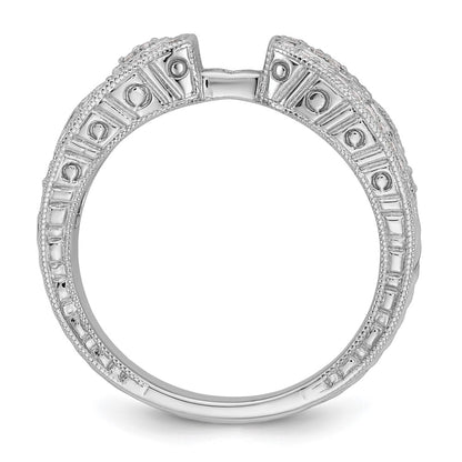 14K White Gold Vintage Peg Set 1/5 Carat Diamond Semi Mount Engagement Ring
