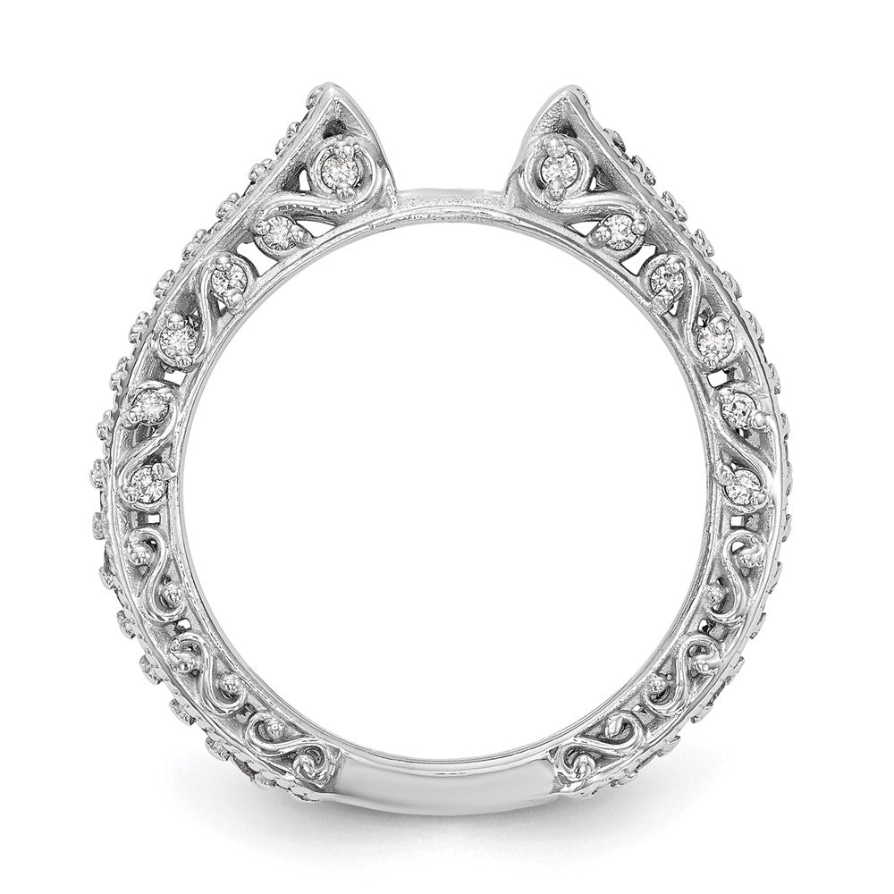 0.48ct. CZ Solid Real 14K White Gold Peg Set Engagement Ring