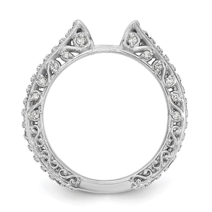 0.48ct. CZ Solid Real 14K White Gold Peg Set Engagement Ring