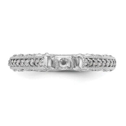 0.48ct. CZ Solid Real 14K White Gold Peg Set Engagement Ring