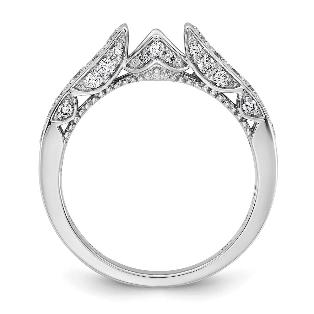 0.62ct. CZ Solid Real 14K White Gold Peg Set Engagement Ring